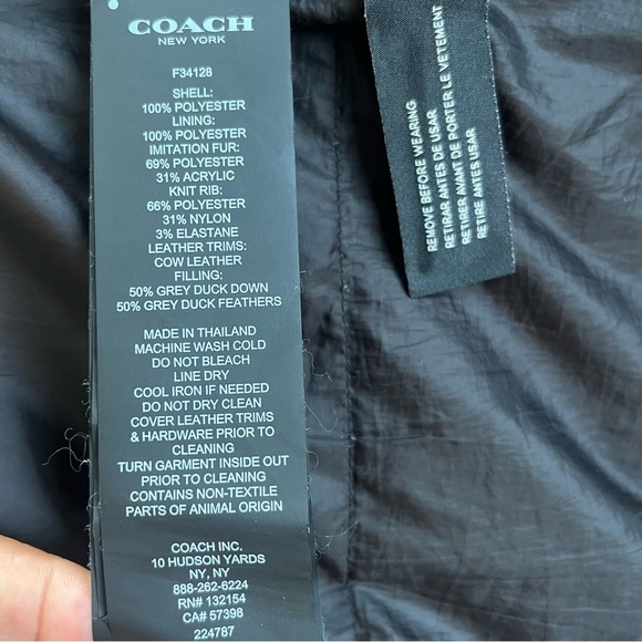 COACH Quilted Long Duck Down Puffer Coat Women Medium F34128 Bordeaux Burgundy M - Picture 11 of 16